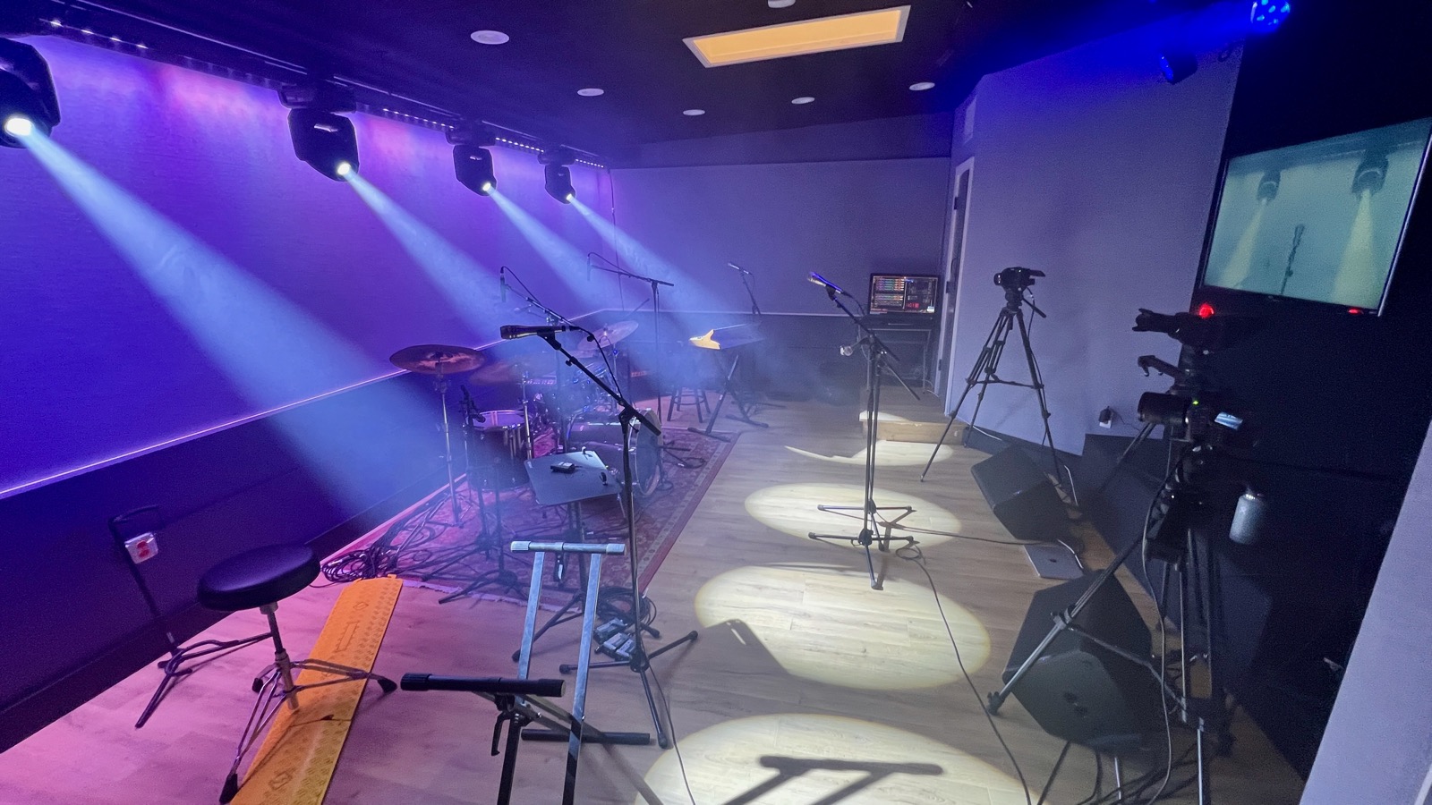 An artist recording at The Recording Club